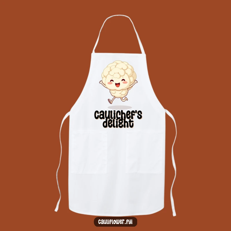 Funny Kawaii Cauliflower Apron - Cute Veggie Gift for Cheerful Cooks