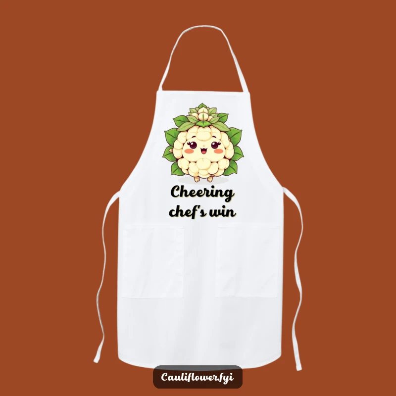 Funny Kawaii Cauliflower Cheer Apron - Cook with Humorous Spirit