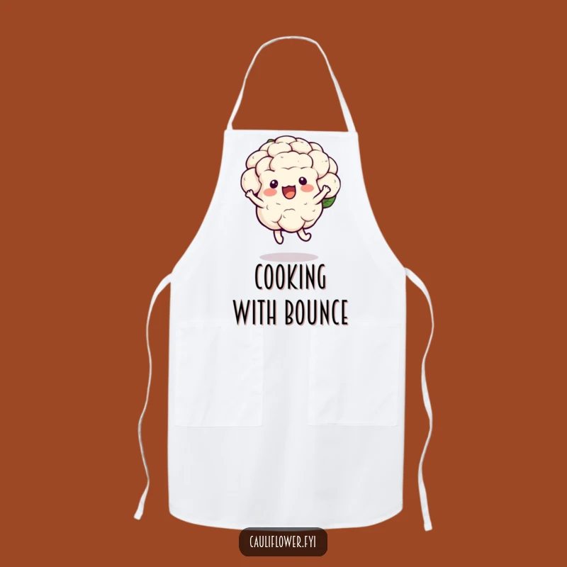 Funny Kawaii Cauliflower Hop Apron: Joyful Kitchen Companion