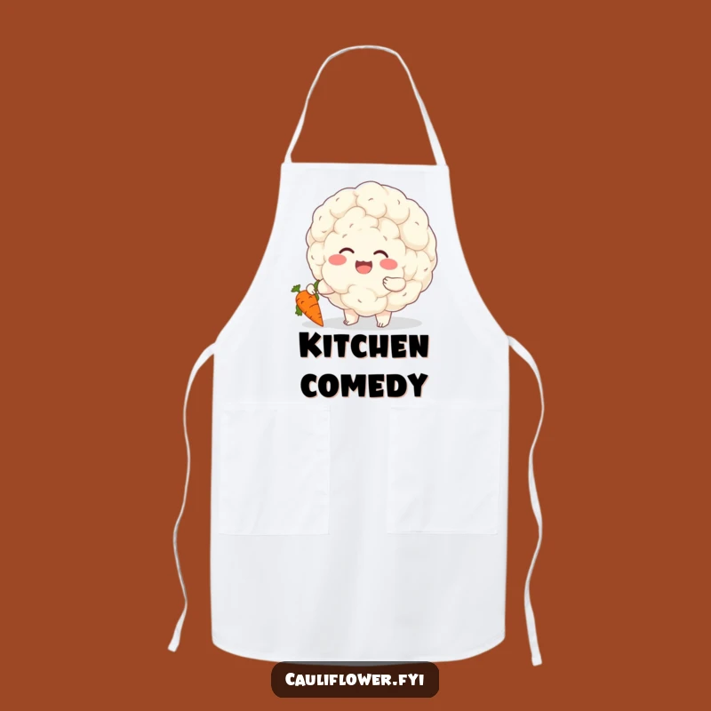 Funny Cauliflower Apron - Giggling Veggie Gift for Kitchen Fun