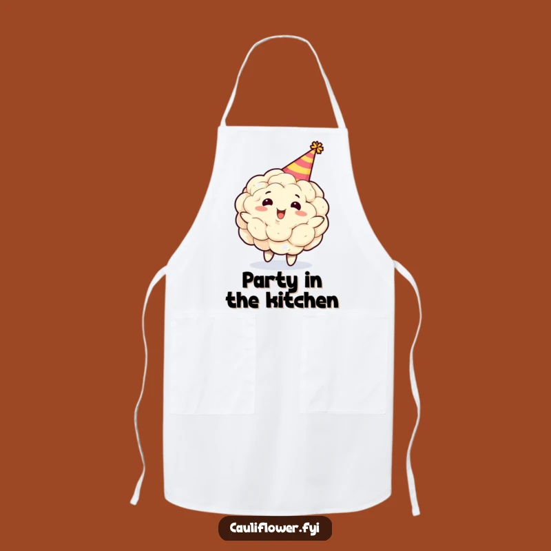 Funny Cauliflower Party Hat Apron: Gleeful Veggie Chef Gift for Kitchen