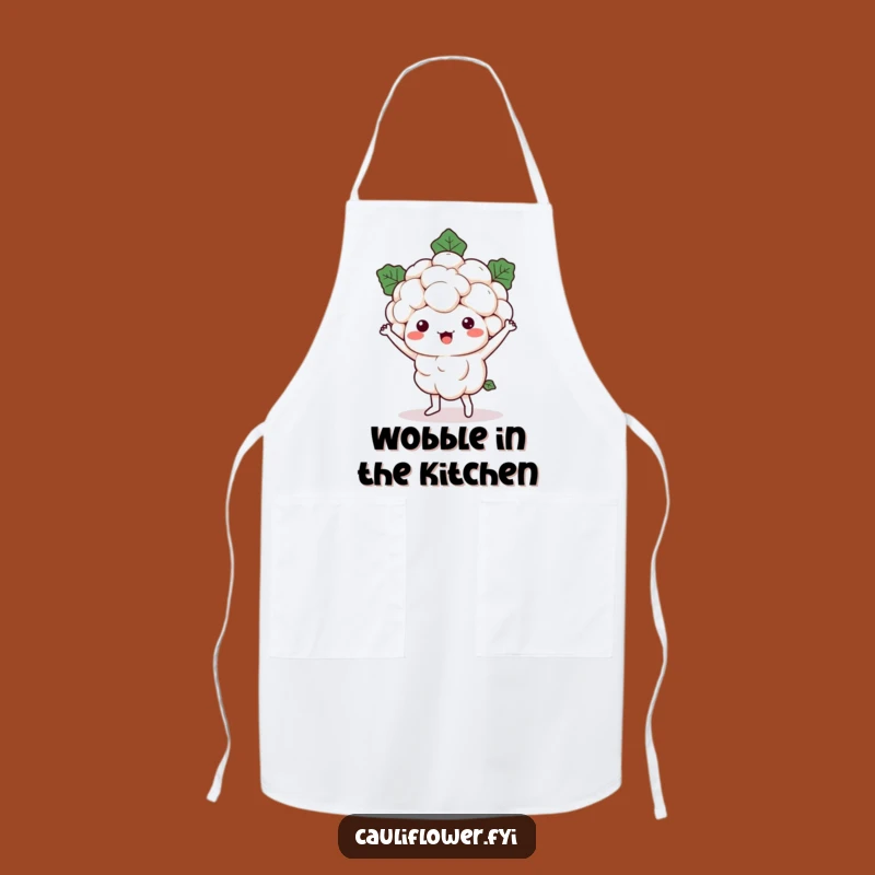 Funny Kawaii Cauliflower Apron: Cook and Dance with Hilarious Veggie Style!