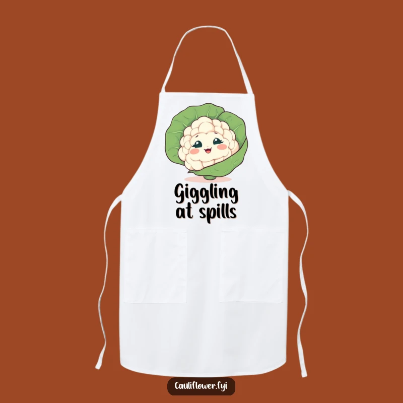 Funny Giggling Cauliflower Apron, Playful Veggie Chef Wear for a Hilarious Gift