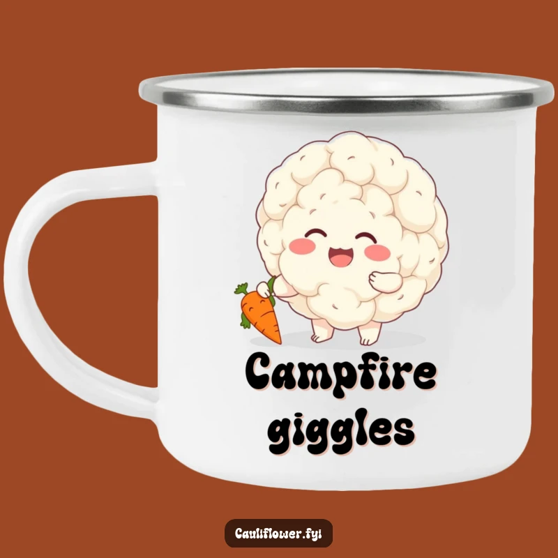 Funny Cauliflower Camping Mug - Durable Veggie Gift for Outdoor Laughter