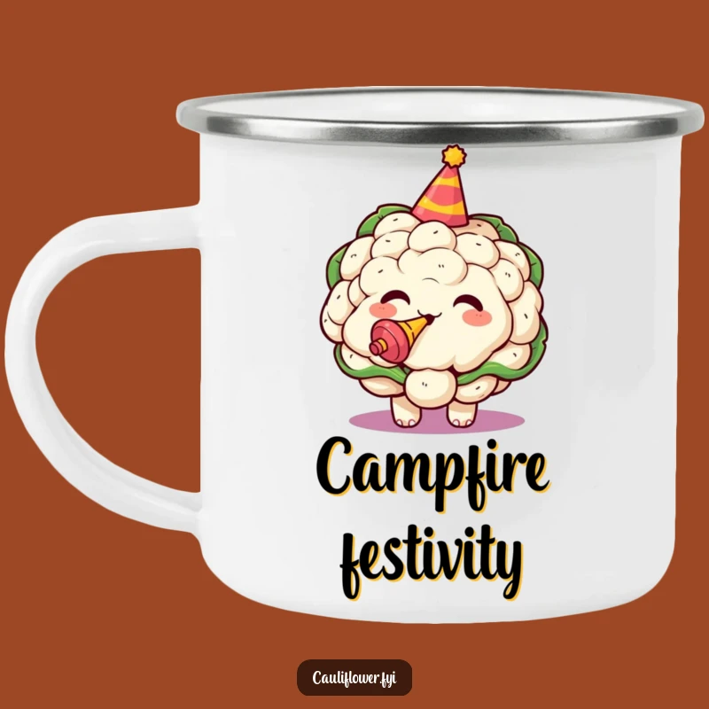 Funny Kawaii Cauliflower Party Camping Mug - Outdoor Celebration Gift
