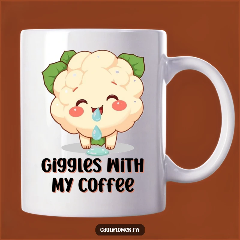 Funny Cauliflower Giggling Mug - Delicate Joyful Veggie Gift Delight