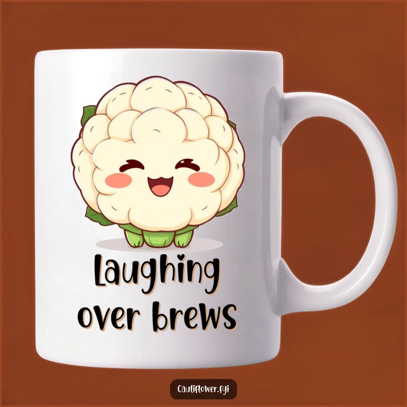 Funny Kawaii Cauliflower Laugh Mug: Share Joyful Giggles with This Hilarious Gift!