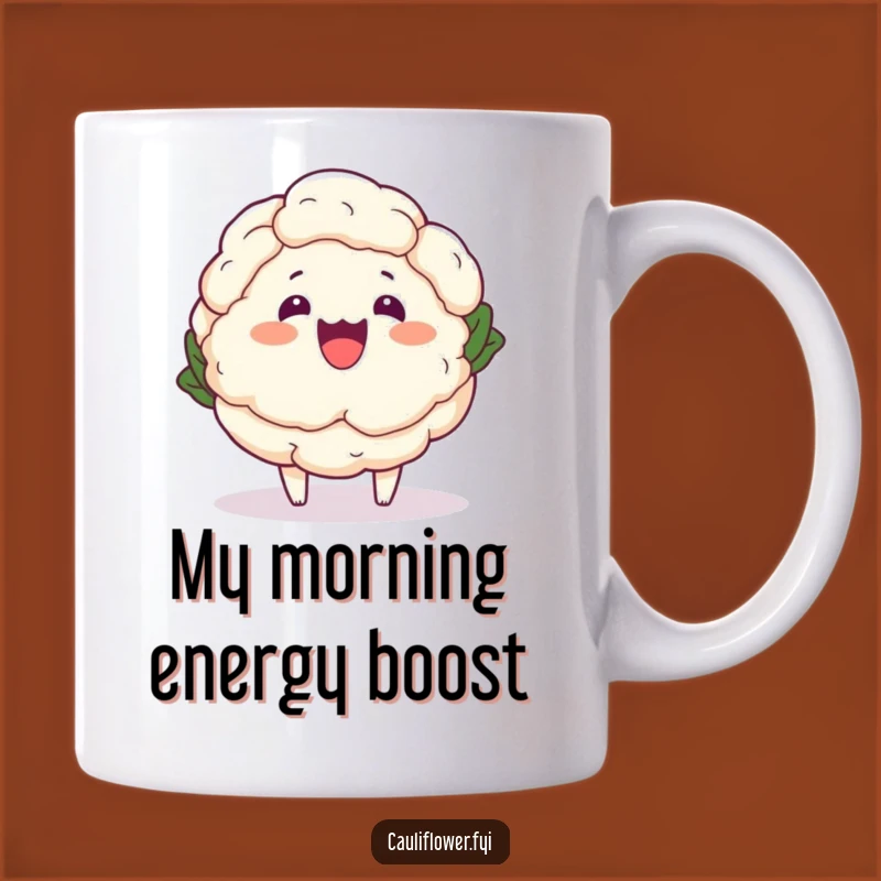 Funny Kawaii Cauliflower Wobble Mug - The Perfect Hilarious Vegetable Gift