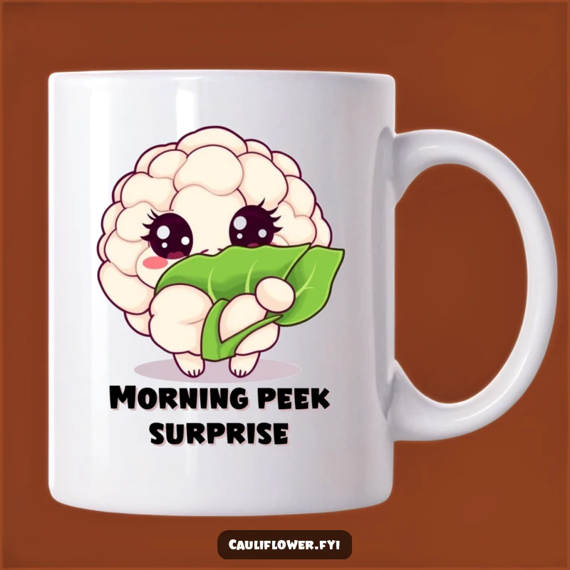 Funny Peekaboo Cauliflower Mug: Sparkling Eyes Veggie Surprise, Gift