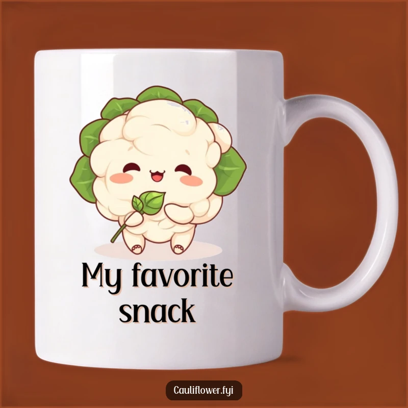 Funny Kawaii Cauliflower Mug: Joyful Eating with Tiny Sprout Friend!