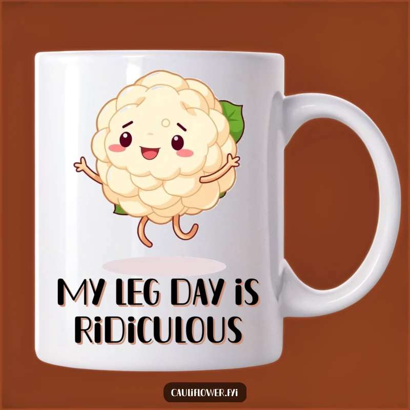 Funny Cauliflower Wobbly Dance Mug: A Hilarious Vegetable Gift for Laugh Lovers