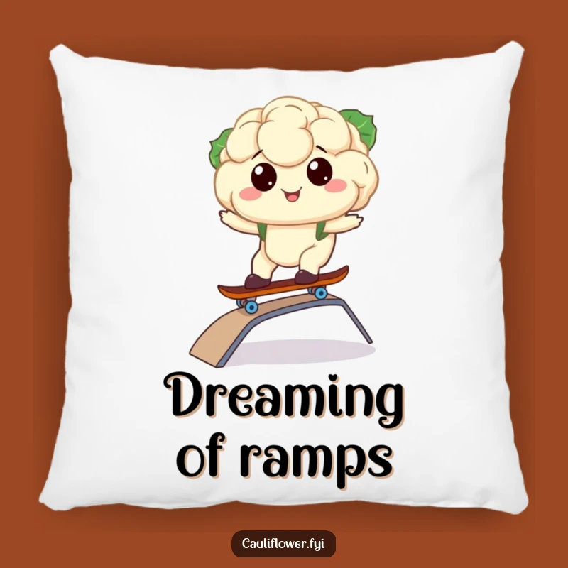 Cute Kawaii Cauliflower Skater Pillow - Comfy & Funny Accent Gift