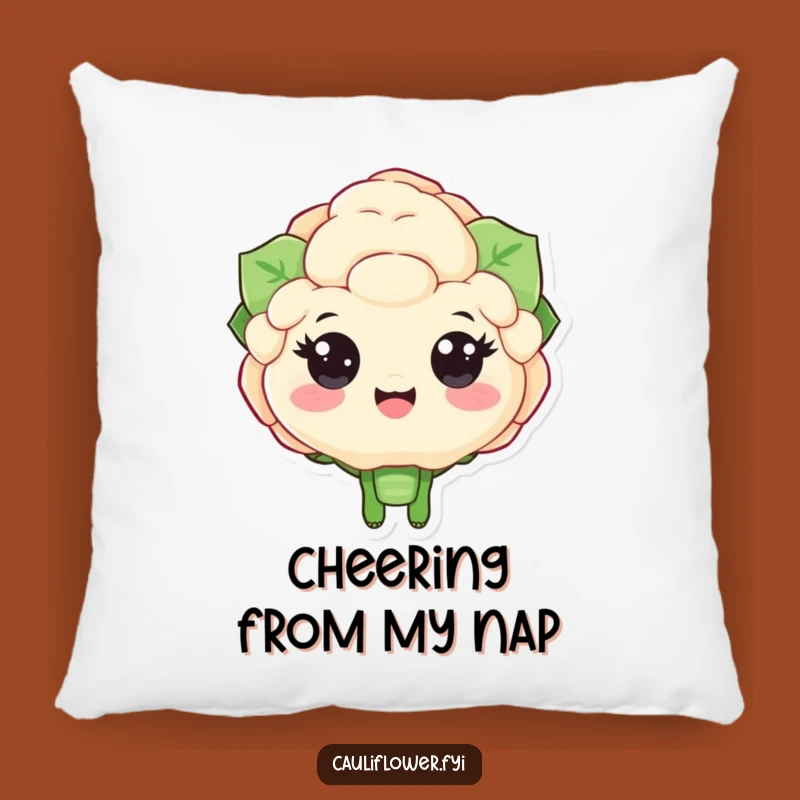Funny Cauliflower Cheering Pillow - Cozy Support with a Smile