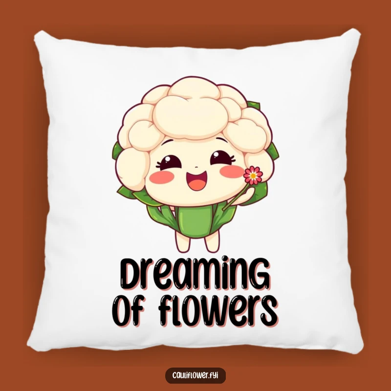 Funny Cauliflower Flower Pillow - Soft & Sweet Accent!