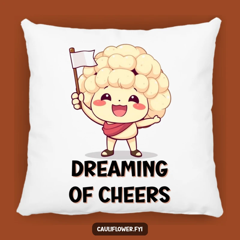 Funny Cheering Cauliflower Pillow - Cozy Support Veggie Decor Gift