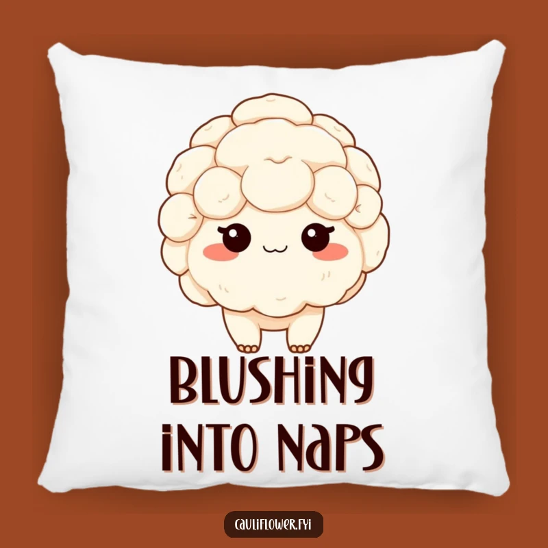 Funny Kawaii Cauliflower Blushing Pillow: Cuddle Up with Sweet, Shy Comfort!