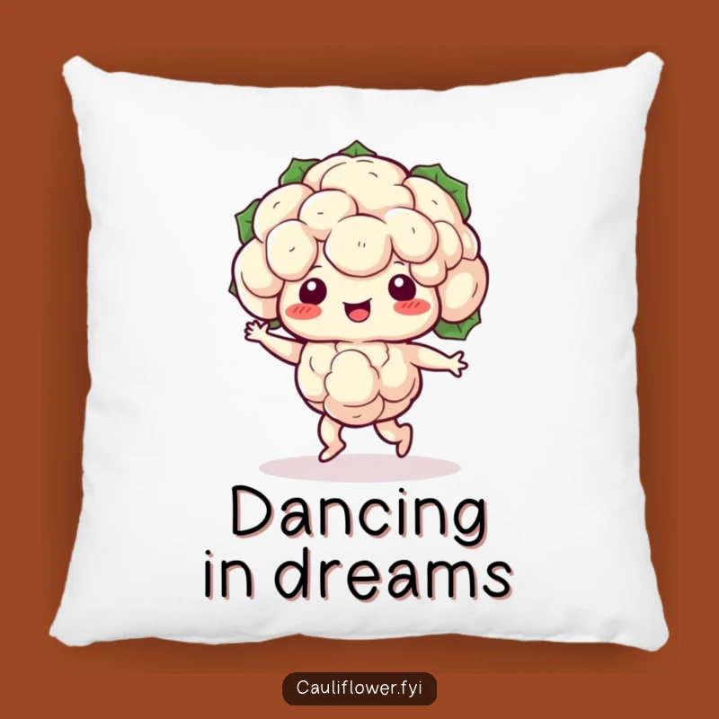 Funny Kawaii Cauliflower Dance Pillow - Cozy Humor for Your Home