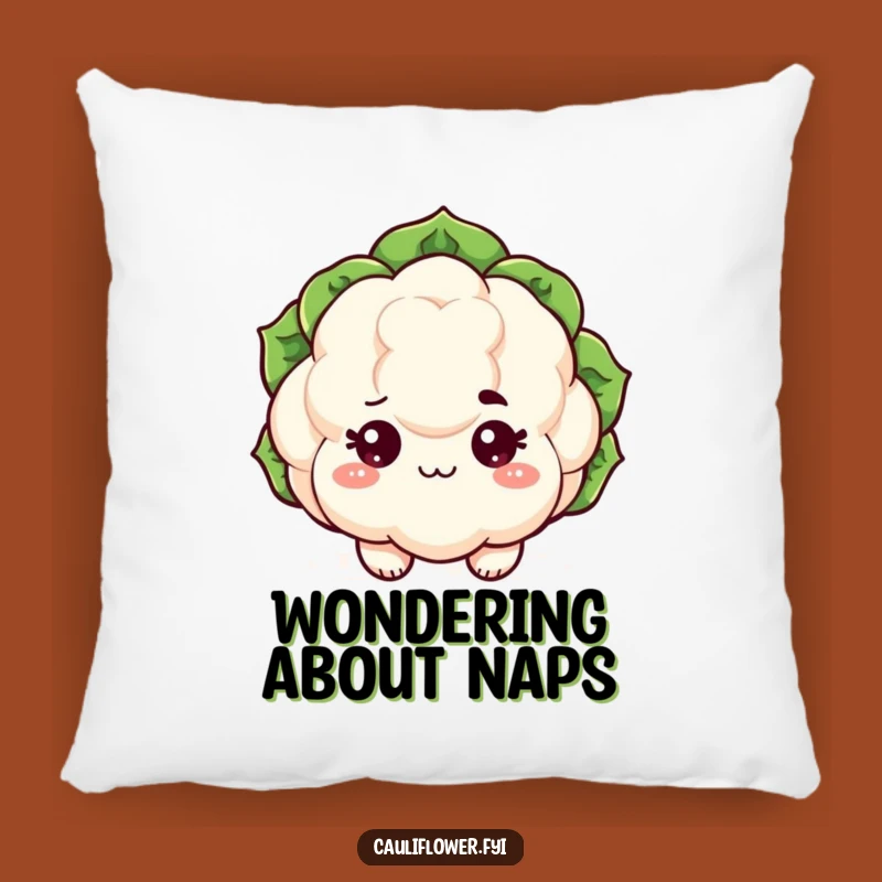 Funny Kawaii Cauliflower Pillow: Sassy Eyebrow Comfort Decor