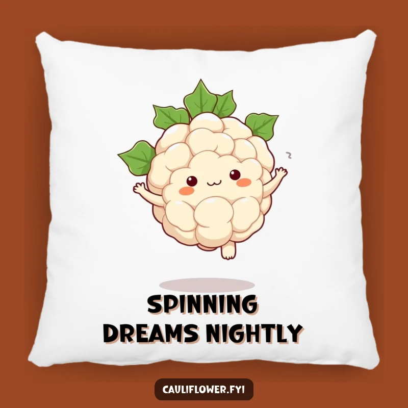 Funny Kawaii Cauliflower Pirouette Pillow: Cuddle Up with Cute Dance