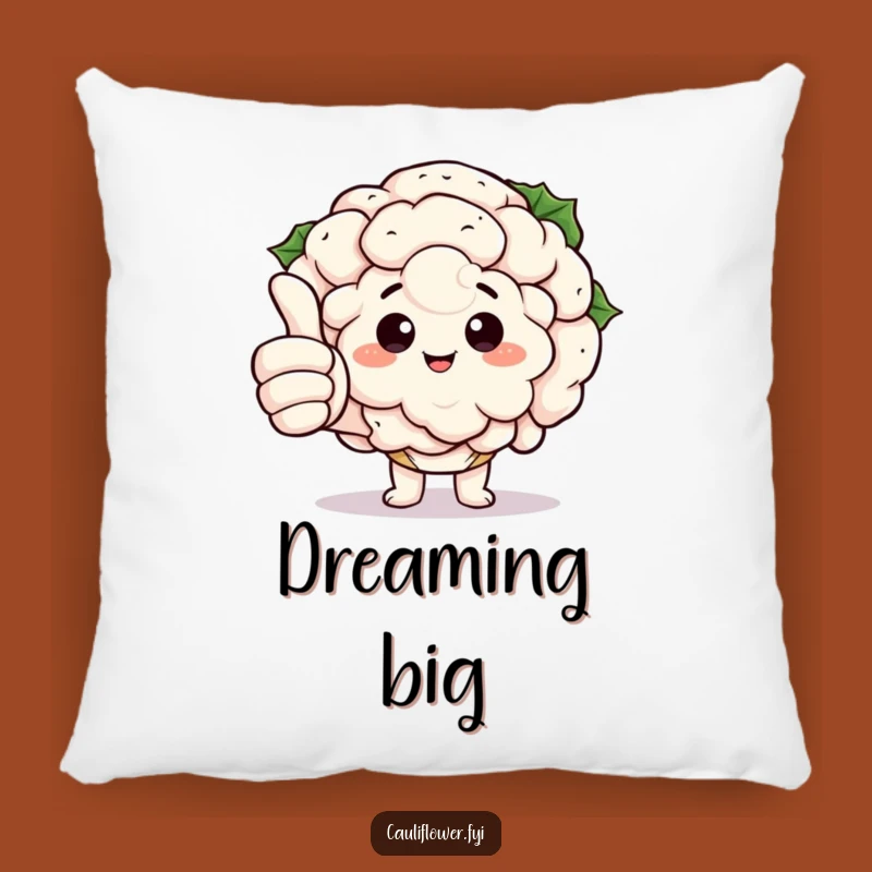 Funny Kawaii Cauliflower Thumbs Up Pillow: Cozy Veggie Cushion, Great Funny Gift