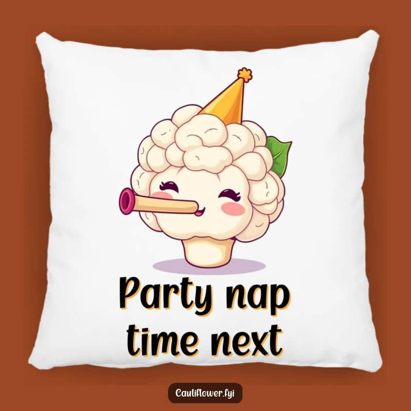 Funny Party Cauliflower Pillow, Cozy Veggie Celebration Cushion for a Hilarious Gift