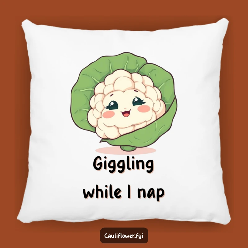 Funny Giggling Cauliflower Pillow, Cozy Veggie Prankster Cushion for a Hilarious Gift