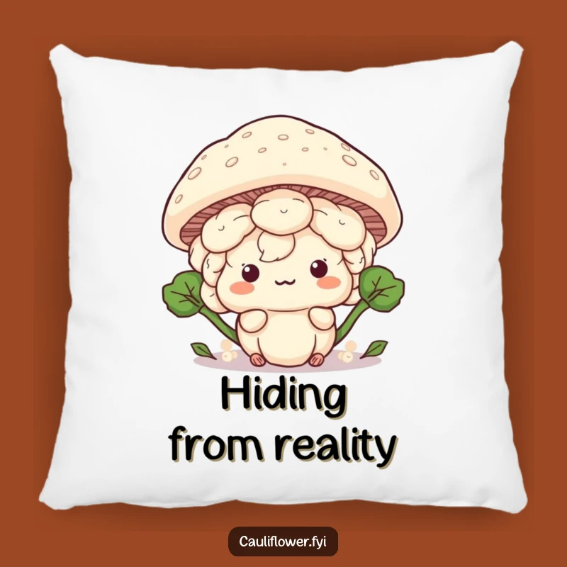 Funny Kawaii Cauliflower Hide Pillow - Cozy Humor for Playful Moments