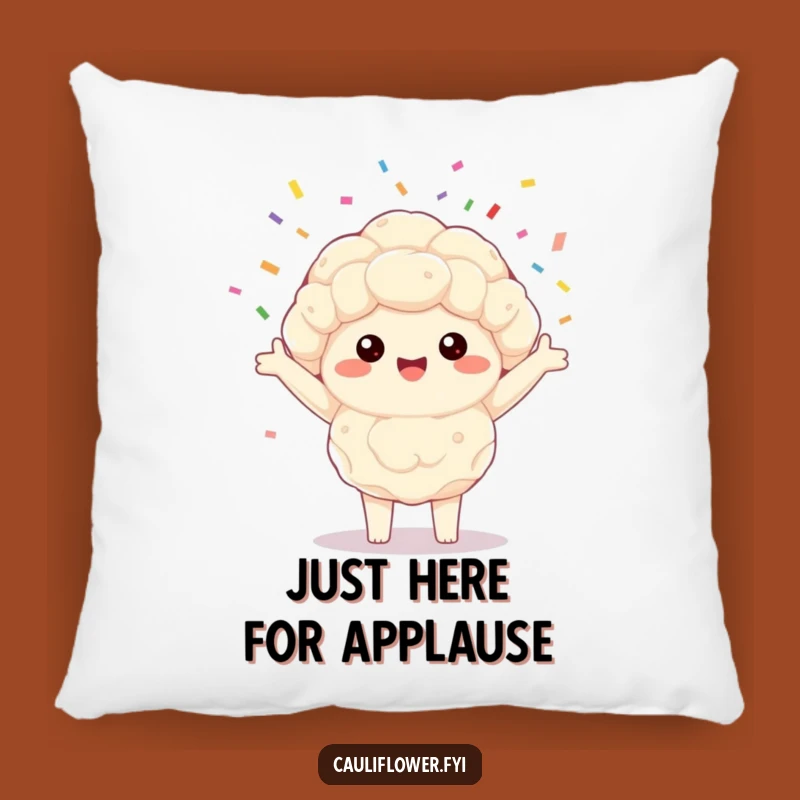 Funny Kawaii Cauliflower Pillow: Cozy Confetti Spinner Cushion, Cute Gift