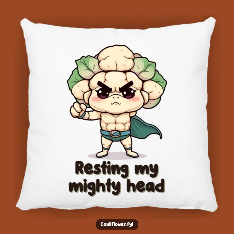 Funny Superhero Cauliflower Pillow, Cozy Veggie Hero Cushion for a Hilarious Gift