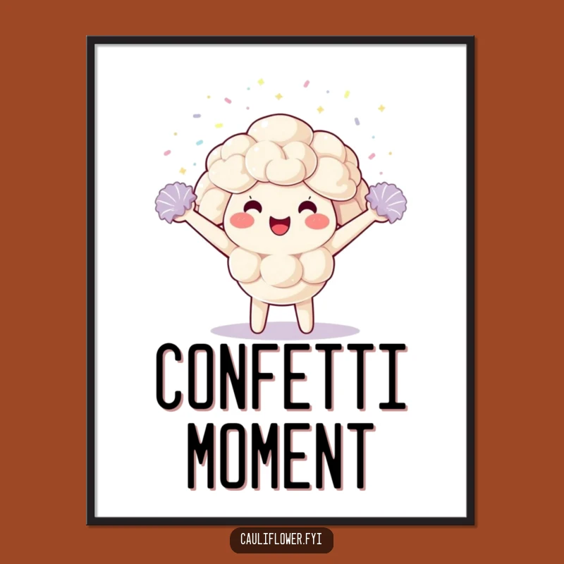 Funny Kawaii Cauliflower Digital Print: Instant Hilarious Wall Art for Your Space
