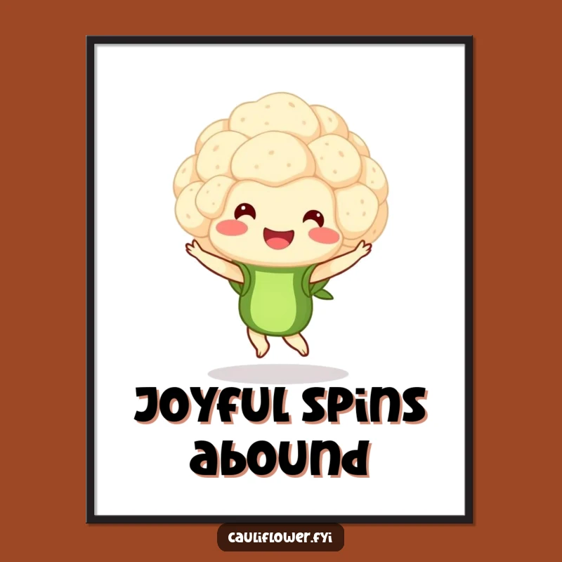 Funny Cauliflower Pirouette Digital Art - Instant Whimsy for Your Walls