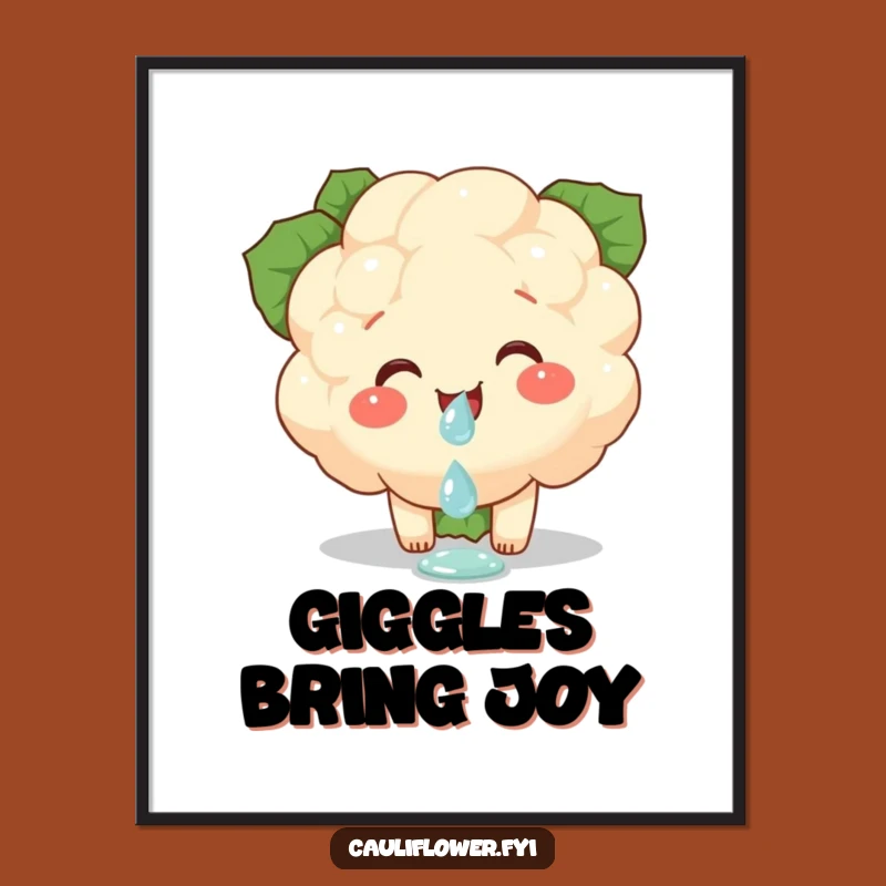 Funny Cauliflower Giggling Digital Art - Instant Whimsy for Your Walls