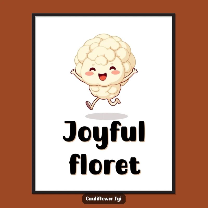 Funny Kawaii Cauliflower Digital Art - Cute Veggie Print for Instant Joy