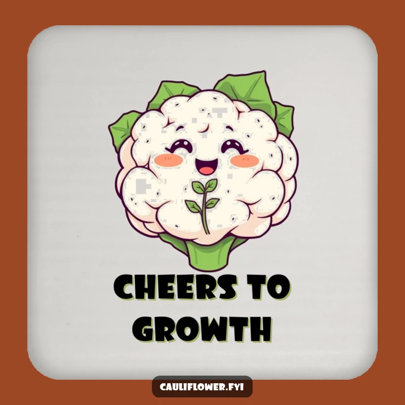 Funny Cauliflower Coaster - Joyful Veggie Gift for Tabletop Growth