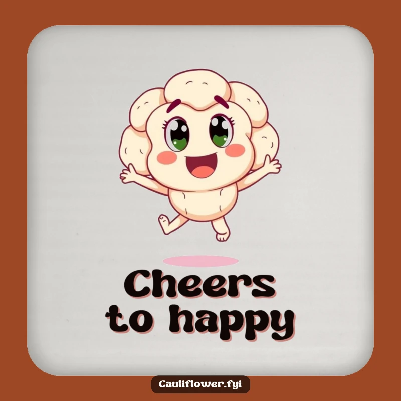 Funny Cauliflower Joy Coaster: Protect Surfaces with Happy Vibes!