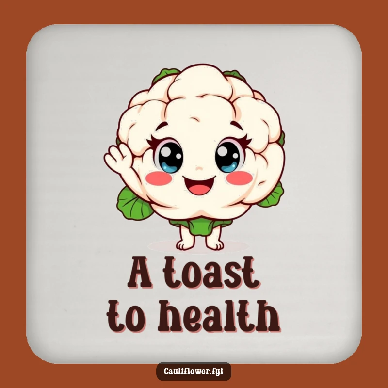 Funny Cauliflower Coaster Set: Cheerful Veggie Protection for Your Furniture