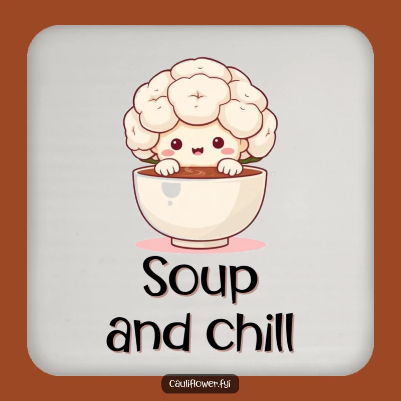 Funny Cauliflower Delight Coaster: Peeking Veggie Protection Gift