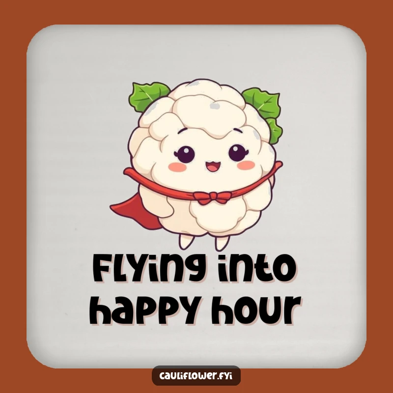 Funny Cauliflower Flying Coasters: Protect Surfaces with Heroic Veggie Art