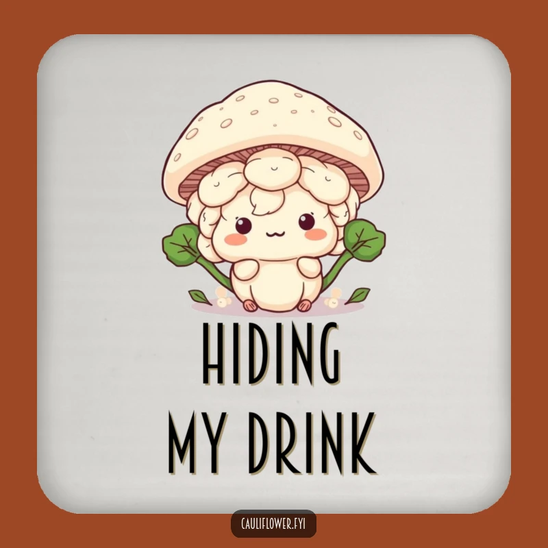 Funny Kawaii Cauliflower Hide Coaster - Protect Surfaces with Humor