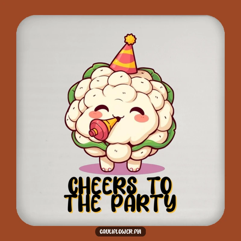 Funny Kawaii Cauliflower Party Coaster Set - Festive Table Protection
