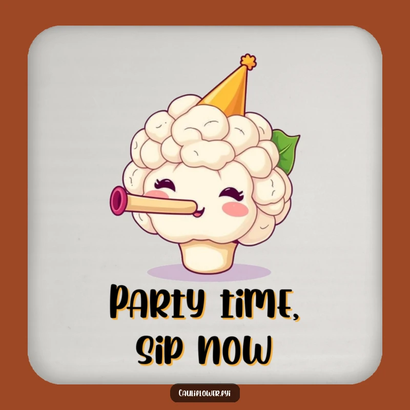 Funny Party Cauliflower Coaster, Festive Veggie Drink Protector for a Hilarious Gift