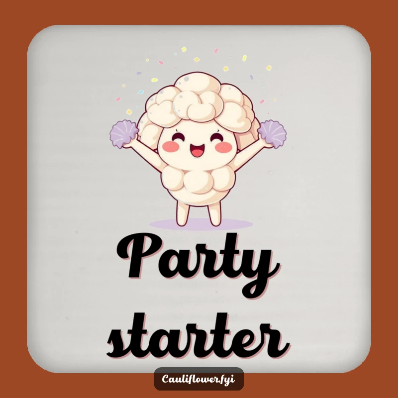 Funny Kawaii Cauliflower Coaster Set: Protect Surfaces with Hilarious Veggie Charm