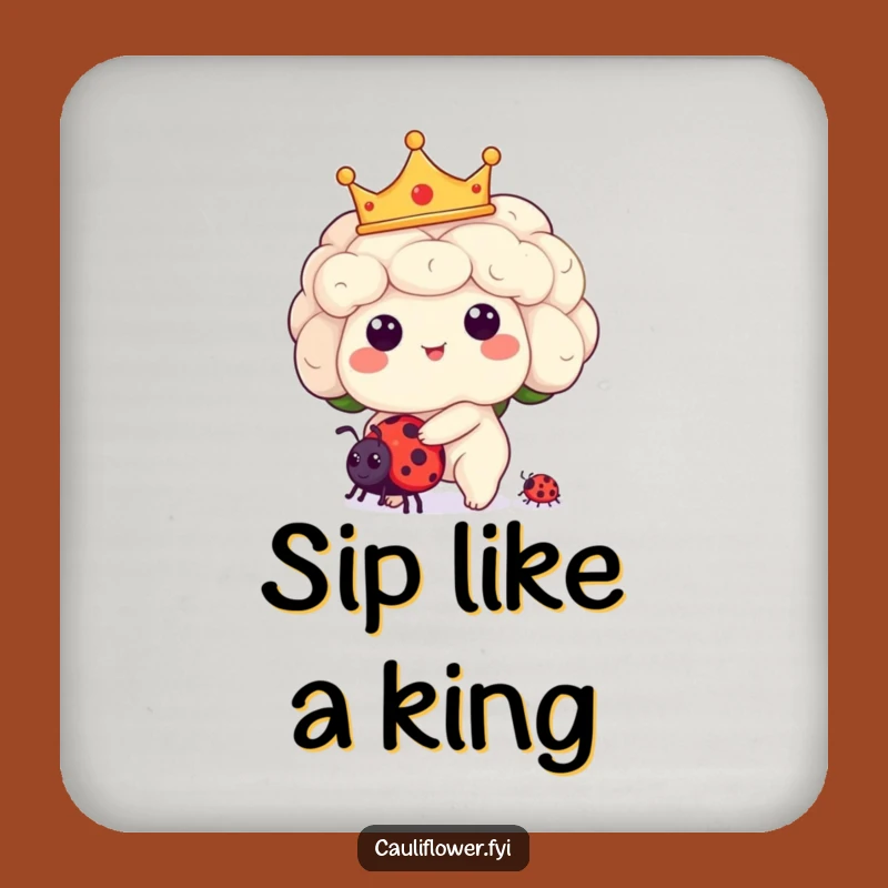 Funny Kawaii Cauliflower Drink Coaster: Protect Surfaces Like Royalty!