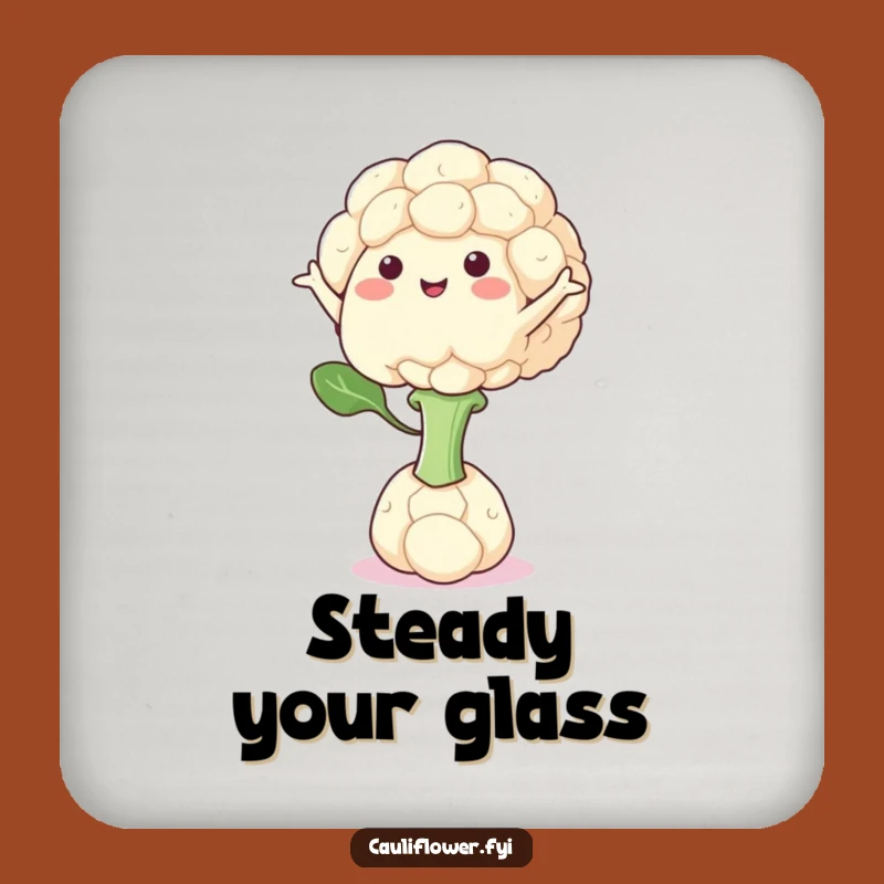 Funny Cauliflower Balance Coaster - Protect Surfaces with Poise!