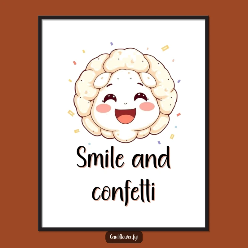 Funny Cauliflower Confetti Poster: Brighten Your Walls with Joy