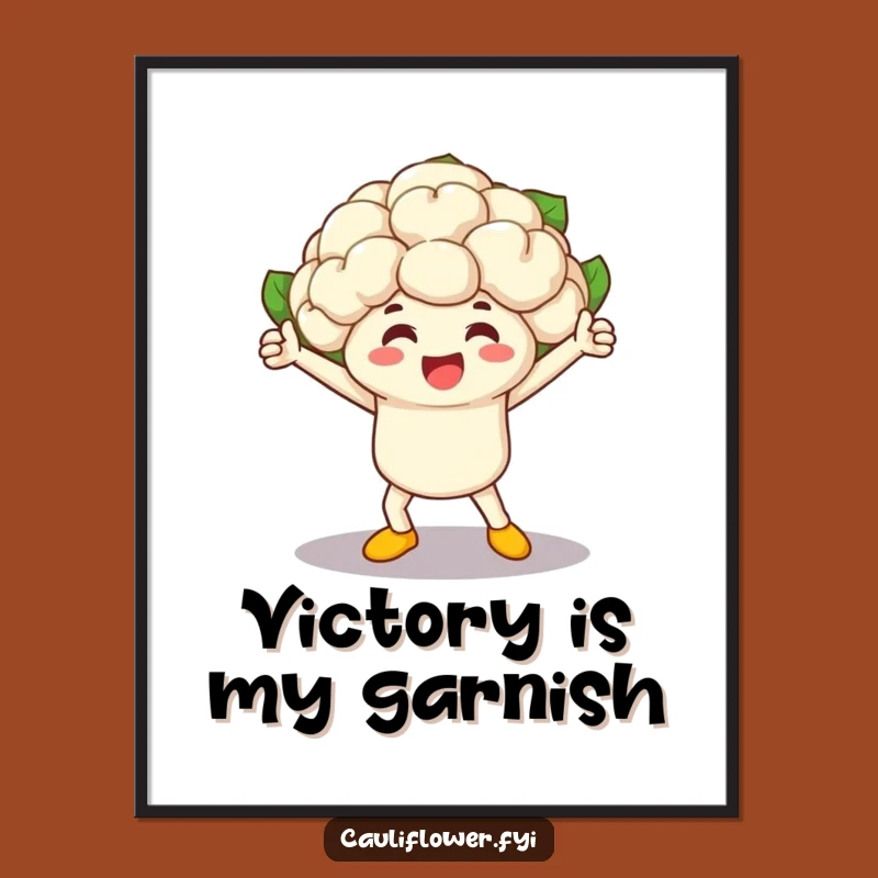 Funny Cauliflower Victory Poster - Hilarious Vegetable Race Winner Decor