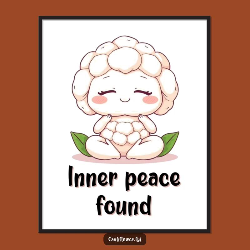 Funny Meditating Cauliflower Poster: Decorate With Veggie Peace!
