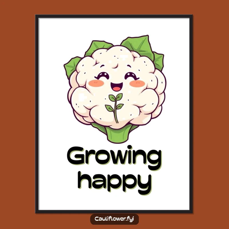 Funny Cauliflower Poster - Joyful Veggie Art Gift for Growth Decor