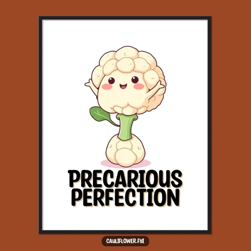 Funny Cauliflower Balance Poster - Decorate with Calm!