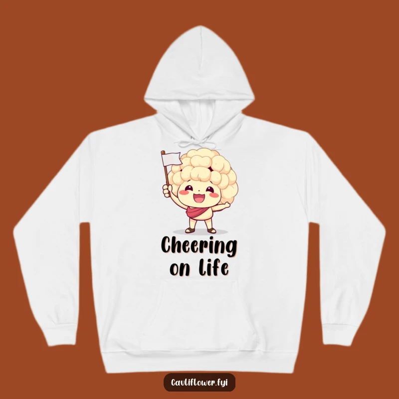 Funny Cheering Cauliflower Hoodie - Cozy Vegetable Fan Apparel Gift